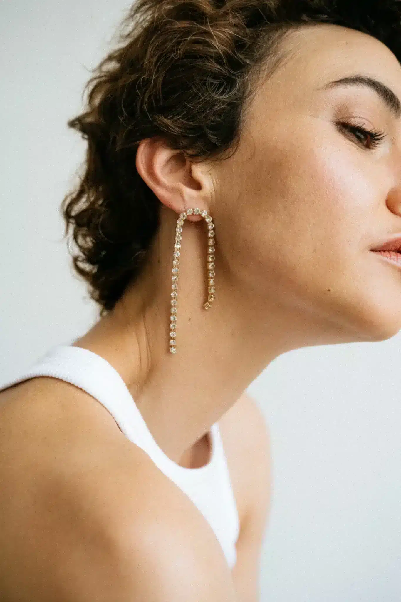 Boucles d'oreilles pendantes avec strass - Jeannette