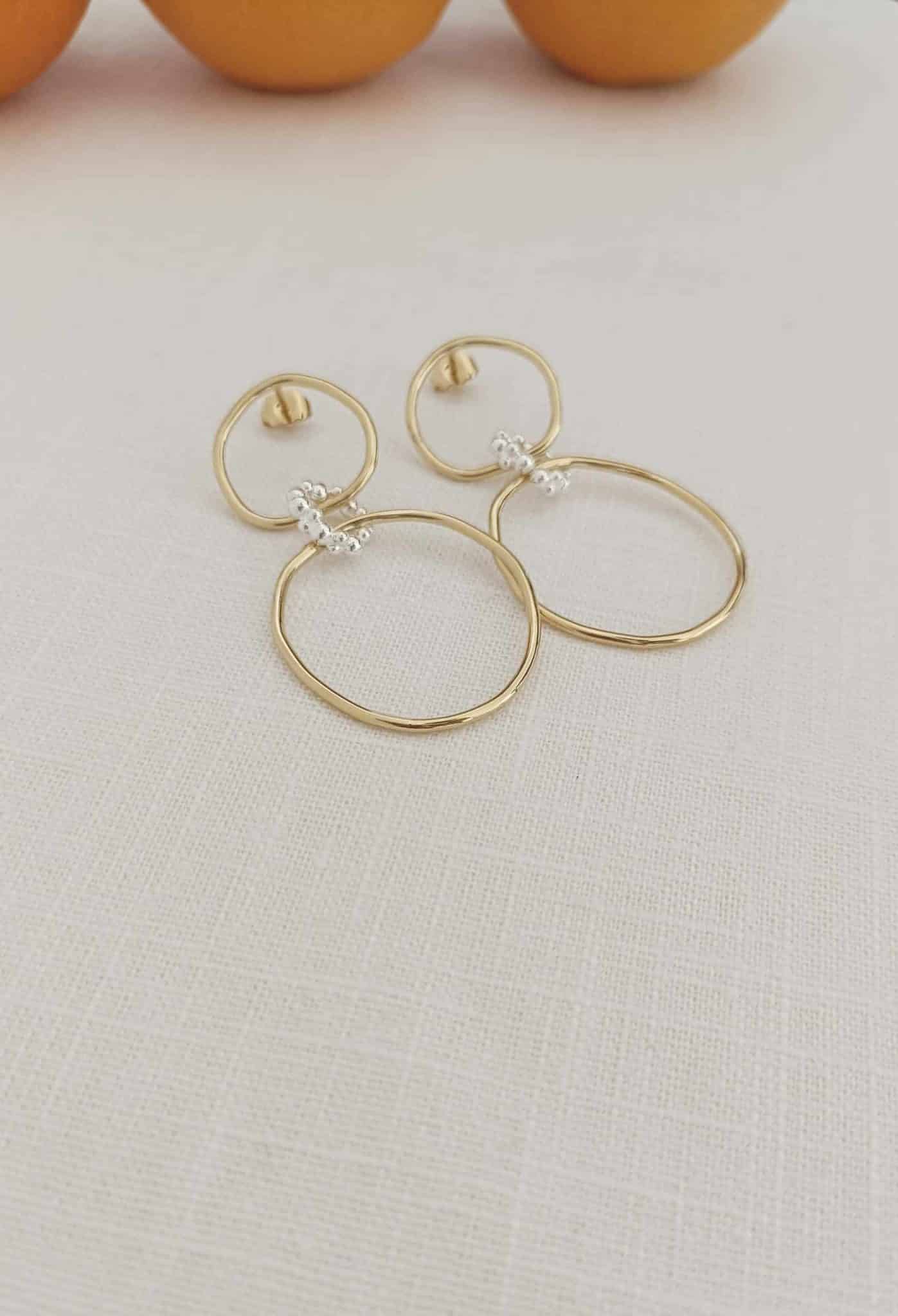Boucles d’oreilles Odelle dorées et argentées - Marie Duvert