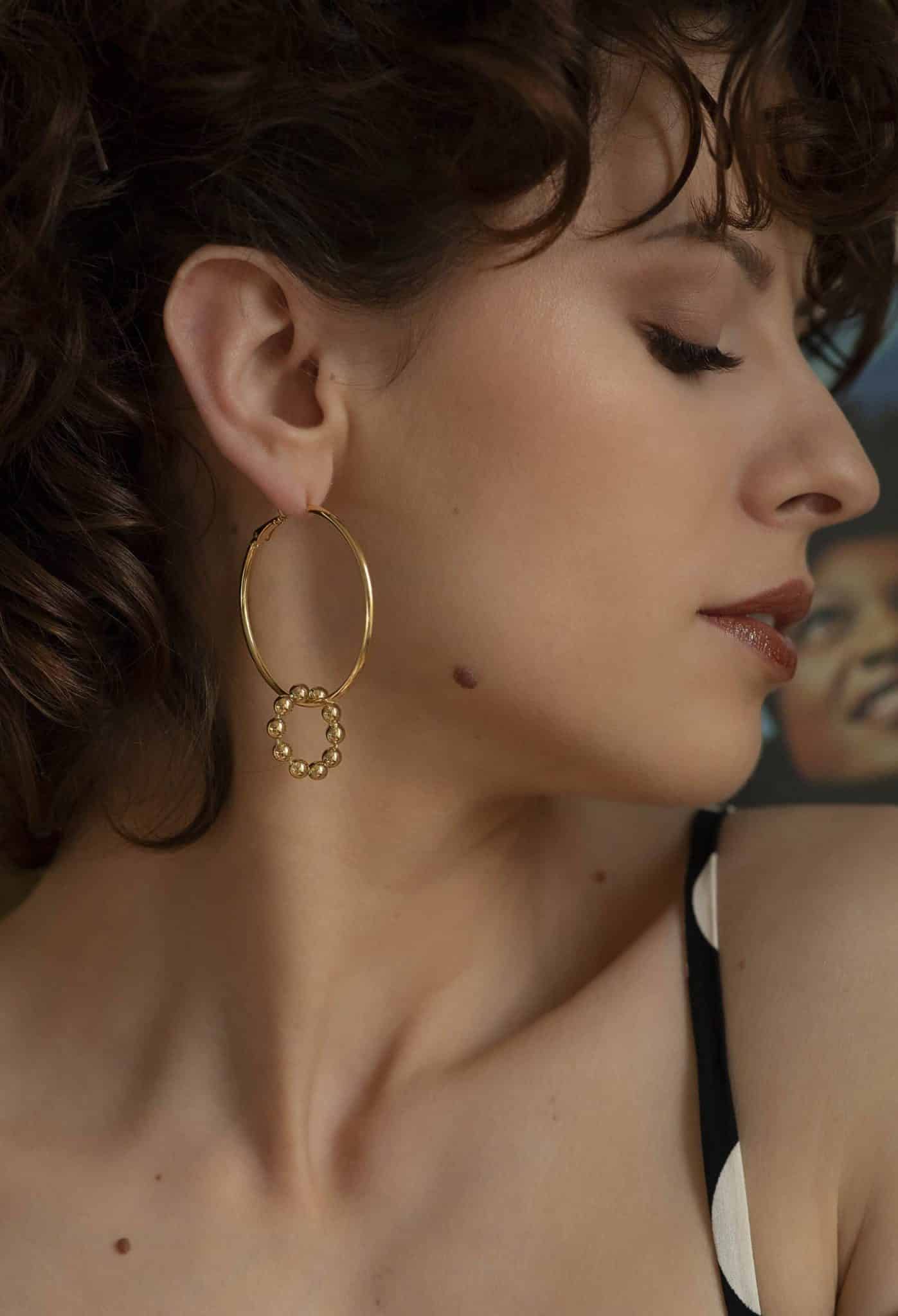 Boucles d’oreilles grandes créoles Bubble - Marie Duvert – Image 2