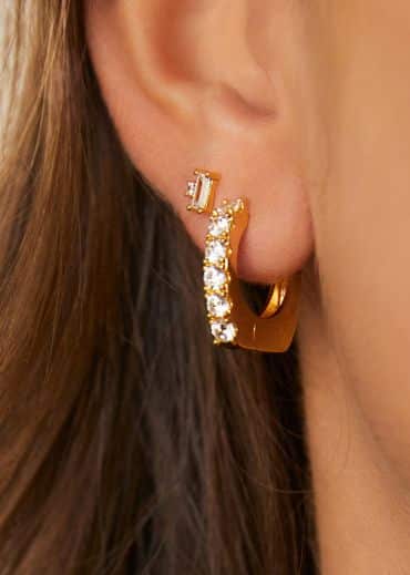 Boucles d’oreilles créoles Square Delhi - Mya Bay (plusieurs coloris) – Image 2