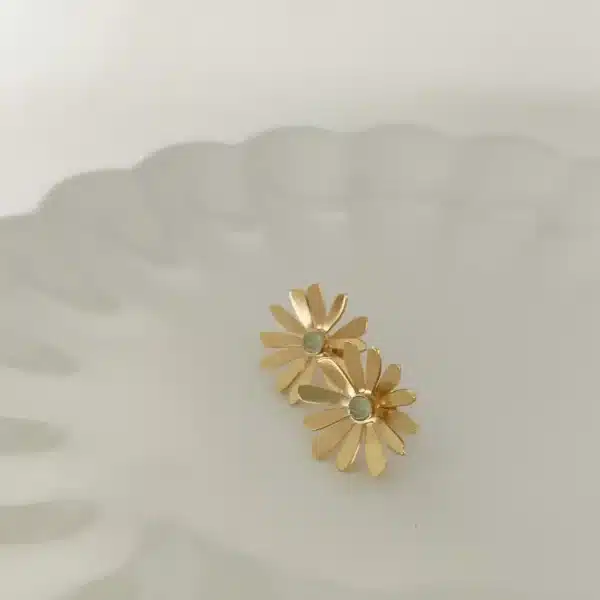 Boucles d'oreilles fleurs dorées