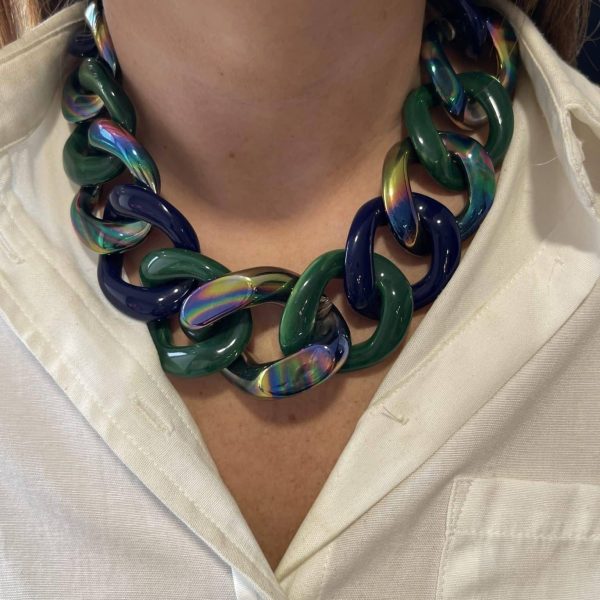 Gros collier avec maillons - Francine Bramli