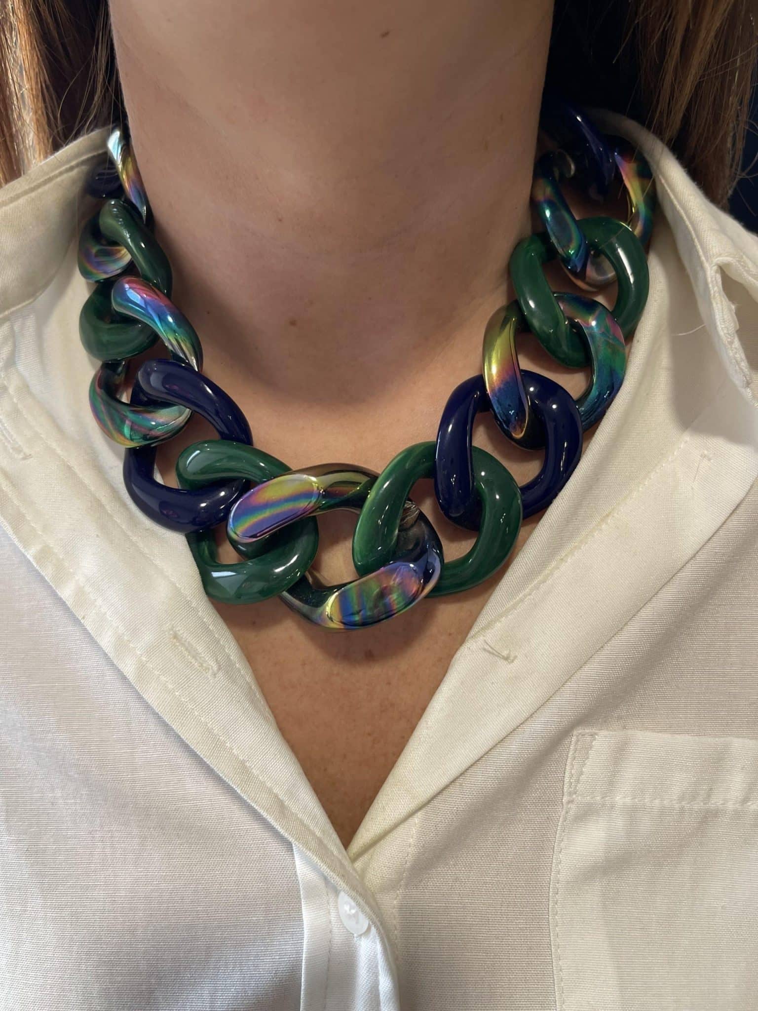Gros collier avec maillons - Francine Bramli