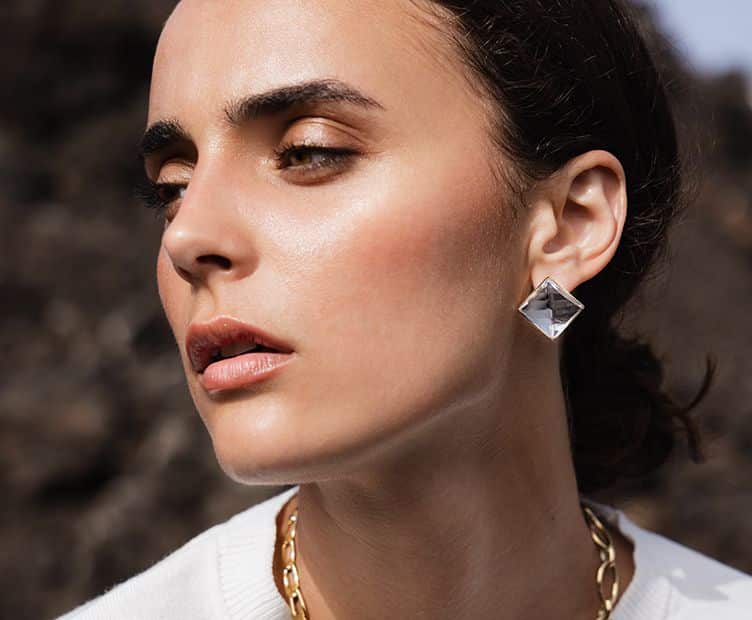 Boucles d'oreilles puces strass - Chic Alors Paris
