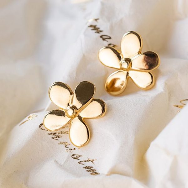 Boucles d'oreilles fleurs dorées - Chic Alors Paris