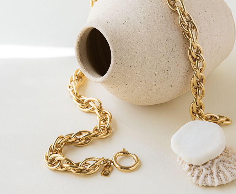 Collier doré grosses mailles - Chic Alors Paris