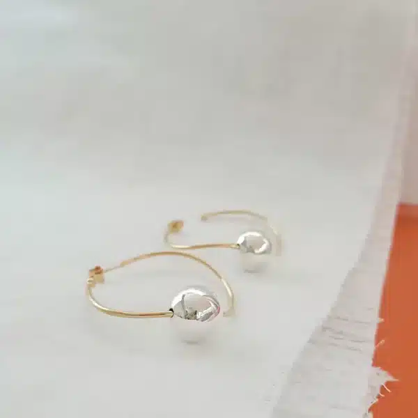 Boucles d'oreilles créoles dorées argentées - Marie Duvert