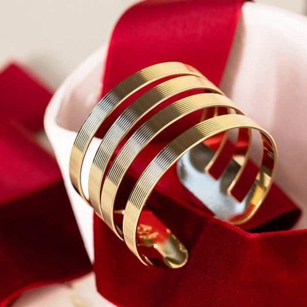 Bracelet manchette doré - Chic Alors Paris
