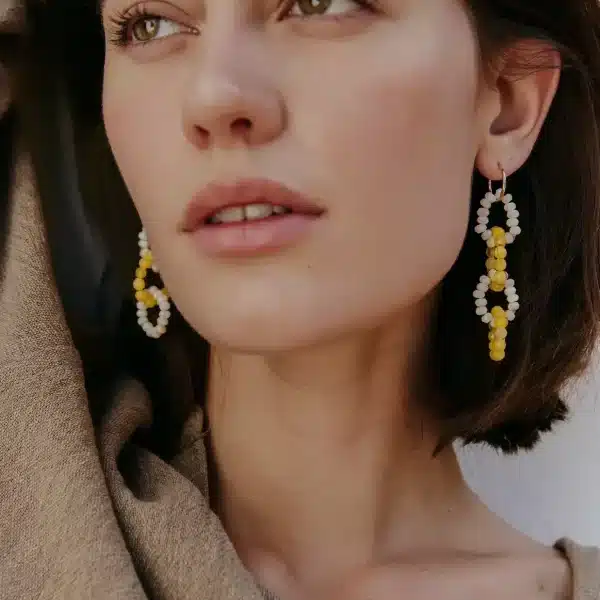 boucles d'oreilles pendantes pierres - Jeannette