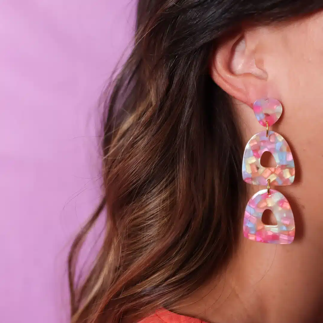 Boucles d'oreilles roses - Odette